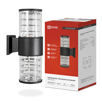 Светильник уличный настенный двусторонний НБУ ART-2хA60-BL алюминиевый черный IP54 IN HOME в Чите