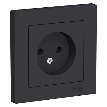 Розетка одинарная AtlasDesign SE карбон в сборе в Чите