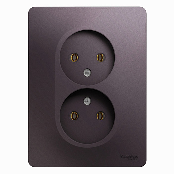 Розетка двойная Glossa SE сиреневый туман в сборе в Чите