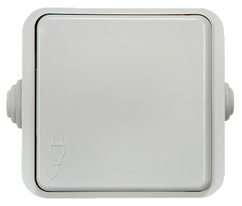 Розетка одинарная с крышкой AQUA белая полугерметичная 3110 IN HOME в Чите