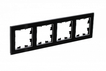 Рамка четырехместная AtlasDesign Nature SE стекло черная в Чите