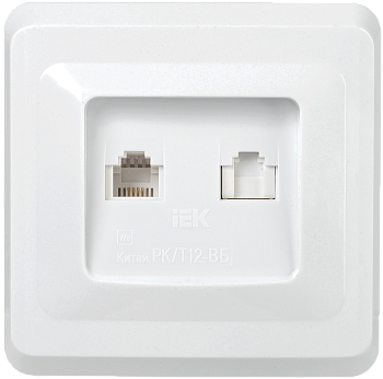 РК/Т12-ВБ Розетка 2-ая компьютерная и телефонная RJ11/RJ45 ВЕГА белый IEK в Чите
