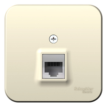 Розетка компьютерная BLANCA SE накладная с изолирующей пластиной молочная в Чите