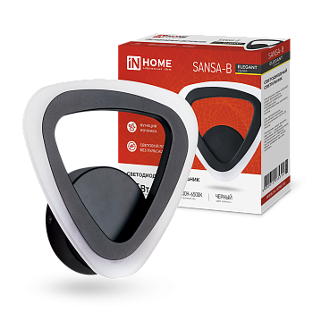 Светильник светодиодный ELEGANT SANSA-B 15Вт 230В 3000-6500K 1200Лм STEP COLOR черный IN HOME в Чите