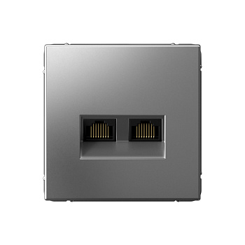 ARTGALLERY РОЗЕТКА двойная компьютерная RJ45+RJ45, кат.6А, механизм, СТАЛЬ в Чите