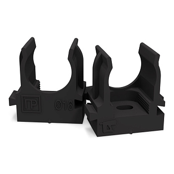 Крепеж-клипса для труб для прямого монтажа черная 16 мм Промрукав в Чите