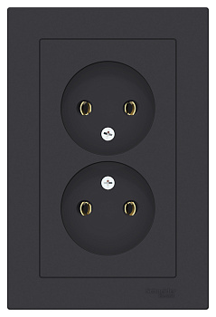 Розетка двойная AtlasDesign SE карбон в сборе в Чите