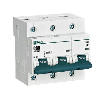 Автоматический выключатель DEKraft ВА-201 3Р 80А 10кА х-ка С в Чите