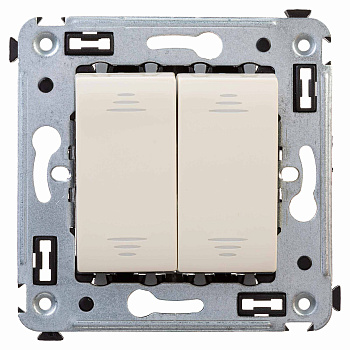 Переключатель двухклавишный в стену, Avanti "Ванильная дымка" DKC в Чите
