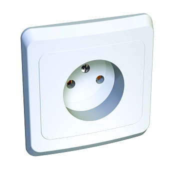 Розетка одинарная ЭТЮД SE белая в Чите