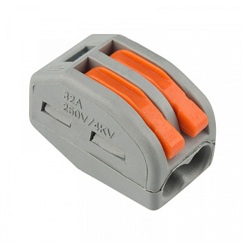 Универсальная клемма 2-проводная, серая (0,08-2,5/4 мм²) (50 шт./уп.) REXANT в Чите