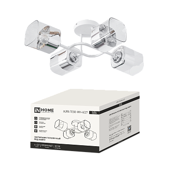 Светильник потолочный под лампу AURA TESO-WH-4E27 540x430x150 белый IN HOME в Чите
