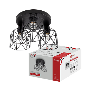 Светильник настенно-потолочный под лампу LOFT ATIKO-СL-3E27R-BL 3хЕ27 черный IN HOME в Чите