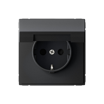 ARTGALLERY РОЗЕТКА с заземл. со шторк. с крышкой, 16А, IP20, механизм, КАРБОН в Чите