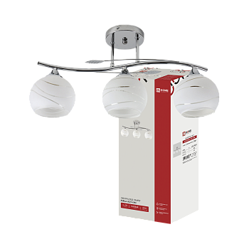 Люстра линейная под лампу AURA PERLA-3E27-LWC 3хЕ27 матовый плафон, хром IN HOME в Чите