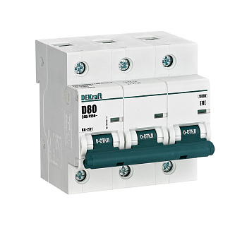 Автоматический выключатель DEKraft ВА-201 3Р 80А 10кА х-ка D в Чите