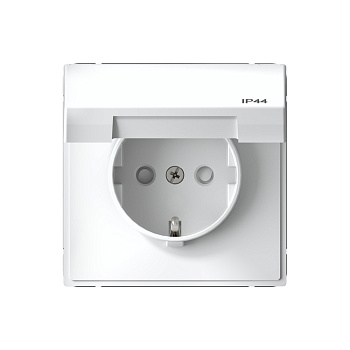 ARTGALLERY РОЗЕТКА с заземл. со шт. с крышк, 16А, IP44, механизм, БЕЛЫЙ в Чите