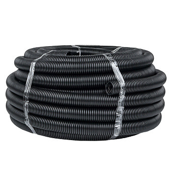 Труба гофрированная ПНД 40, тяжёлая с протяжкой, цвет черный EKF PROxima в Чите