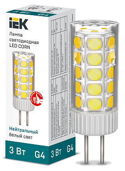 Лампа LED CORN капсула 3Вт 12В 4000К керамика G4 IEK в Чите