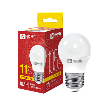 Лампа светодиодная LED-ШАР-VC 11Вт 230В Е27 3000К 1050Лм IN HOME в Чите