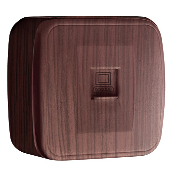 Розетка Phone 1-местная ОП Минск тёмное дерево EKF в Чите