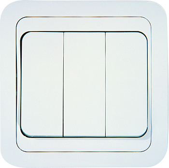 Выключатель трехклавишный МИМОЗА MAKEL белый в Чите