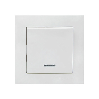 Выключатель одноклавишный с подсветкой Валенсия EKF белый в Чите