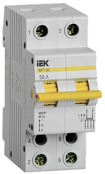 Выключатель-разъединитель трехпозиционный ВРТ-63 2P 50А IEK в Чите