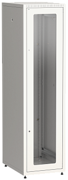 ITK Шкаф сетевой LINEA E 42U 600х600мм двери 2шт стеклянная передняя дверь задняя металлическая серый в Чите