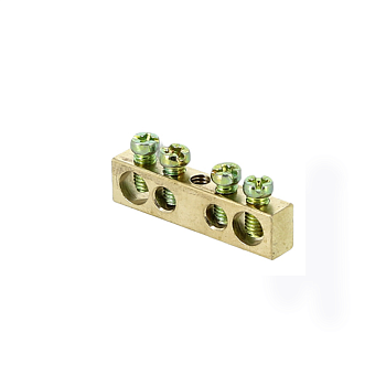 Шина PEN "ноль-земля" (6х9мм) 4 отверстия латунь крепеж по центру EKF PROxima в Чите