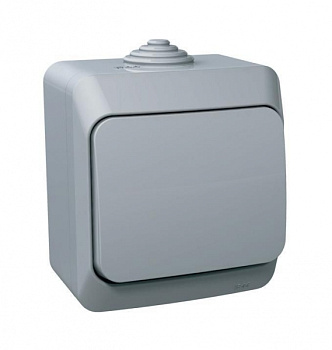 Выключатель одноклавишный ЭТЮД SE накладной полугерметичный серый в Чите