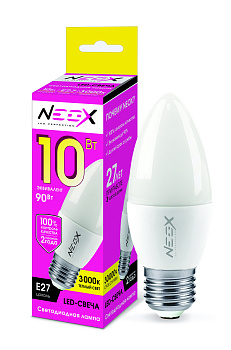 Лампа светодиодная LED-СВЕЧА 10Вт 230В Е27 3000К 800Лм NEOX в Чите
