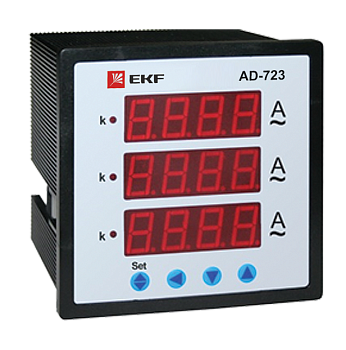 Амперметр AD-723 цифровой на панель (72х72) трехфазный EKF  PROxima в Чите