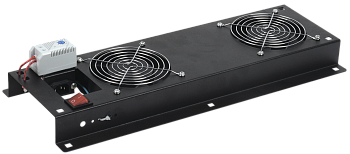 ITK Вентиляторная панель с выключателем и термостатом 2 модуля черная в Чите