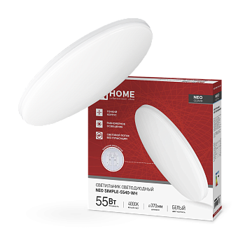 Светильник светодиодный NEO SIMPLE-5540-WH 55Вт 230В 4000K 4400Лм 375x60мм белый IN HOME в Чите