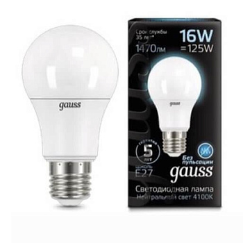 Лампа светодиодная LED-A60 16Вт E27 4100K 1470Лм Black GAUSS в Чите