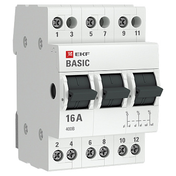 Трехпозиционный переключатель 3P 16А EKF Basic в Чите