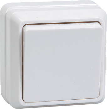 Выключатель одноклавишный накладной ВС20-1-0-ОБ ОКТАВА IEK белый в Чите