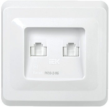 РК10-2-ВБ Розетка 2-ая компьютерная RJ45 Cat5e ВЕГА белый IEK в Чите
