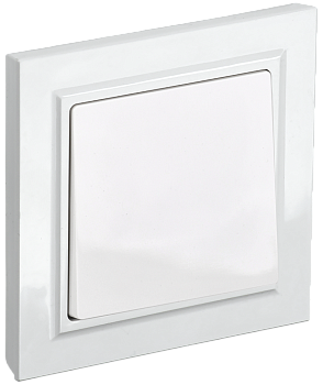 Выключатель одноклавишный 10А BRITE IEK белый в сборе в Чите