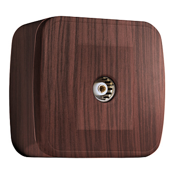 Розетка TV 1-местная ОП Минск 75Ом 5-862МГц тёмное дерево EKF в Чите