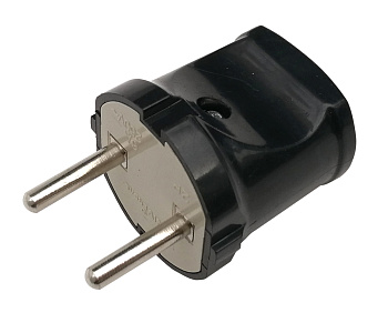 Вилка прямая 10А черная 4242 IN HOME в Чите