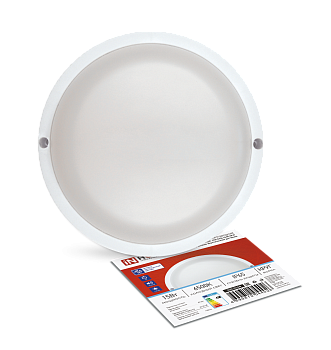 Светильник светодиодный герметичный СПП ОAД-1565-КРУГ 15Вт 6500К 1350Лм с оптико-акустическим датчиком IP65 140мм IN HOME в Чите