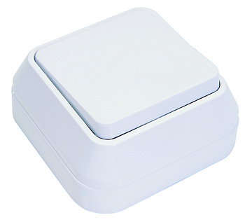 Переключатель одноклавишный накладной MAKEL белый в Чите