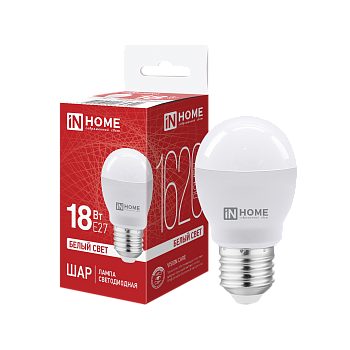 Лампа светодиодная LED-ШАР-VC 18Вт 230В E27 4000K 1620Лм IN HOME в Чите