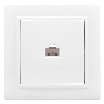 Розетка компьютерная одинарная Минск EKF белая в Чите