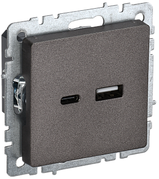 Розетка USB A+C 18Вт BRITE IEK бронза в Чите