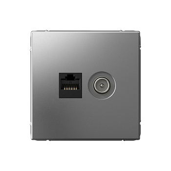 ARTGALLERY РОЗЕТКА двойная ТВ + компьютерная RJ45, кат. 5Е, СТАЛЬ в Чите