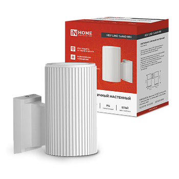 Светильник уличный настенный односторонний НБУ LINE-1хA60-WH алюминиевый белый IP54 IN HOME в Чите