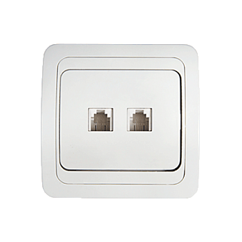 Розетка компьютерная двойная RJ-45 CLASSICO белая 2136 IN HOME в Чите